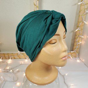 Two Pre-Tied Beanies Headwraps Blue & Green